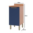 Balcão de Cozinha com Tampo Sálvia 1 Porta Freijó/Azul - Thela