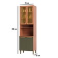Paneleiro Sálvia 70cm para Micro 2 Portas C/ Vidro Freijó/Verde - Telasul