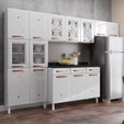 Cozinha Aço Completa Mirage New 5 Vidros C/Balcão Branco - Telasul