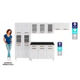 Cozinha Aço Completa Mirage New 5 Vidros C/Balcão Branco - Telasul