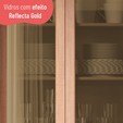 Paneleiro Sálvia 70cm para Micro 2 Portas C/ Vidro Freijó/Azul - Telasul