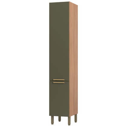 Paneleiro de Cozinha Sálvia 40cm 2 Portas Freijó/Verde - Telasul