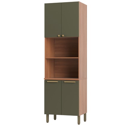 Paneleiro Torre Quente Sálvia 70cm para Micro e Forno Freijó/Verde - Telasul