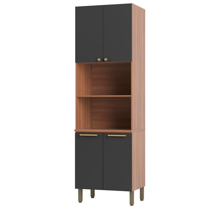 Paneleiro Torre Quente Sálvia 70cm para Micro e Forno Freijó/Grafite - Telasul