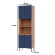 Paneleiro Torre Quente Sálvia 70cm para Micro e Forno Freijó/Azul - Telasul
