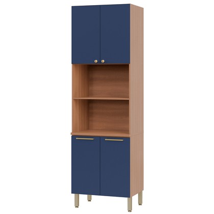 Paneleiro Torre Quente Sálvia 70cm para Micro e Forno Freijó/Azul - Telasul