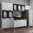 Cozinha Aço Completa Mirage New 5 Vidros C/Balcão Branco/Preto - Telasul