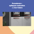 Cozinha Aço Completa Mirage New 5 Vidros C/Balcão Branco/Preto - Telasul