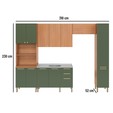 Cozinha Completa Sálvia 5 Peças C/ Armário e Balcão Freijó/Verde - Telasul
