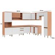 Cozinha Completa de Canto Macadâmia 19 Portas 3 Gavetas Freijó/Branco - Telasul