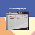 Cozinha Aço Completa Mirage New C/ Balcão P/ Pia Branco - Telasul