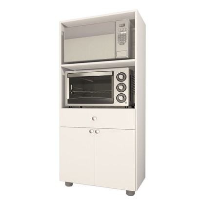 Armário de Cozinha Paneleiro âmbar 2 Portas 1 Gaveta Branco - Telasul