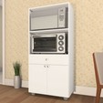 Armário de Cozinha Paneleiro âmbar 2 Portas 1 Gaveta Branco - Telasul