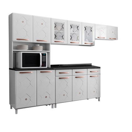 Cozinha de Aço Completa Mirage com Balcão Branco - Telasul