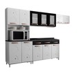 Cozinha de Aço Completa Mirage com Balcão Branco/Preto - Telasul