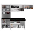 Cozinha de Aço Completa Mirage com Balcão Branco/Preto - Telasul