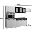 Cozinha de Aço Completa Mirage com Balcão Branco/Preto - Telasul