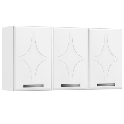 Armário de Cozinha de Aço Aéreo Triplo Rubi Branco - Telasul