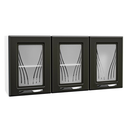 Armário de Cozinha Aéreo Triplo Star New Branco/Preto - Telasul