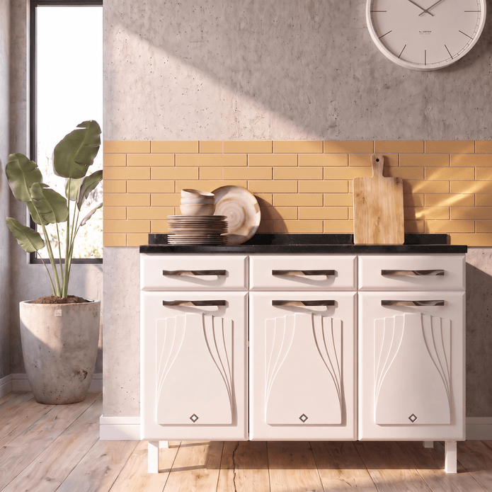 Balcão de Cozinha de Aço Triplo Star New C/ Tampo Branco - Telasul