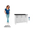 Balcão de Cozinha de Aço Triplo Star New C/ Tampo Branco - Telasul