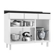 Balcão de Cozinha de Aço Triplo Star New C/ Tampo Branco - Telasul