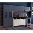 Balcão de Cozinha de Aço Triplo Star New C/ Tampo Branco/Preto - Telasul