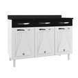 Balcão de Cozinha de Aço Triplo Star New C/ Tampo Branco/Preto - Telasul