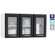Armário de Cozinha de Aço Aéreo Triplo Rubi Branco/Preto - Telasul