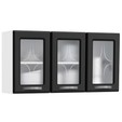 Armário de Cozinha de Aço Aéreo Triplo Rubi Branco/Preto - Telasul