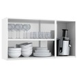 Armário de Cozinha de Aço Aéreo Triplo Rubi Branco/Preto - Telasul