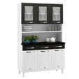 Armário de Cozinha de Aço Kit Triplo Star New Branco/Preto - Telasul