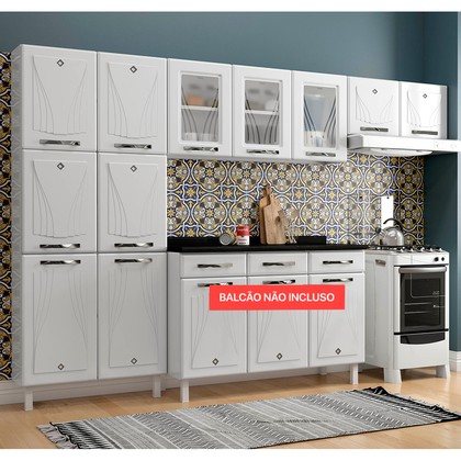 Cozinha de Aço Compacta Star New 3 Peças Branco - Telasul