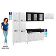 Cozinha de Aço Completa Star New C/ Vidro e Balcão Branco/Preto - Telasul