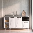 Balcão de Cozinha de Aço Star New 150cm para Pia Branco/Preto - Telasul
