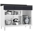 Balcão de Cozinha de Aço Triplo Rubi C/ Tampo Branco/Preto - Telasul