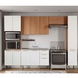 Cozinha Completa Sálvia 12 Portas 3 Gavetas Freijó/Branco - Thela