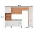 Cozinha Completa Sálvia 12 Portas 3 Gavetas Freijó/Branco - Thela