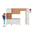 Cozinha Completa Sálvia 12 Portas 3 Gavetas Freijó/Branco - Thela