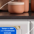 Balcão de Cozinha de Aço Triplo Diamante C/ Tampo Branco - Telasul