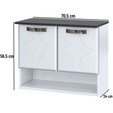 Balcão Gabinete para Banheiro em Aço Rubi 2 Portas Branco - Telasul