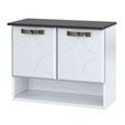 Balcão Gabinete para Banheiro em Aço Rubi 2 Portas Branco - Telasul