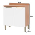 Balcão Sálvia 80cm com Tampo 2 Portas Freijó/Branco - Telasul