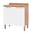 Balcão Sálvia 80cm com Tampo 2 Portas Freijó/Branco - Telasul