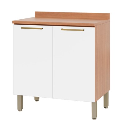 Balcão Sálvia 80cm com Tampo 2 Portas Freijó/Branco - Telasul