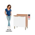 Balcão Sálvia 80cm com Tampo 2 Portas Freijó/Branco - Telasul