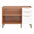 Balcão Gabinete Sálvia 120cm para Pia 3 Gavetas Freijó/Branco - Telasul