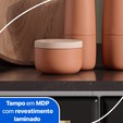Balcão de Cozinha de Aço Triplo Diamante C/ Tampo Branco/Preto - Telasul