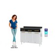 Balcão de Cozinha de Aço Triplo Diamante C/ Tampo Branco/Preto - Telasul
