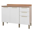 Balcão Gabinete Sálvia 120cm com Tampo 2 Portas 3 Gavetas Freijó/Branco - Telasul